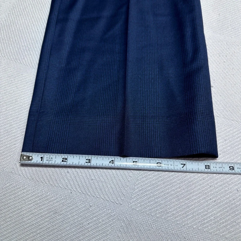 Banana Republic Dress Pants 36x32 Vitale Barberis‎ Canonico Wool Glen Plaid Navy